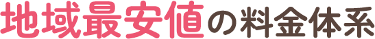 地域最安値の料金体系